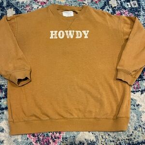 Aeropostale Tan HOWDY Crewneck Sweater